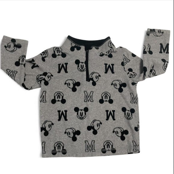Disney Other - Disney Kids Boys Black and Gray Mickey Mouse Fleece  Sweatshirt